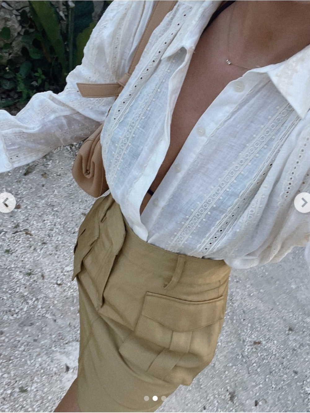 Shona Joy Matilda Utility High Waisted Linen Mini Skirt Ivory | Revolve